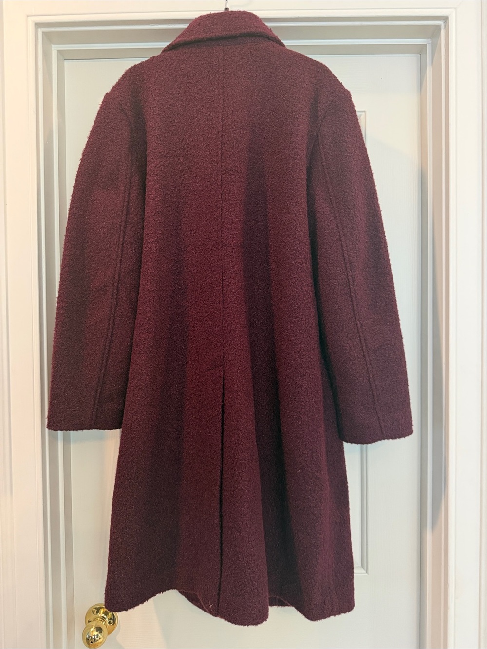 LOFT Burgundy Teddy Double-Breasted Coat - Picture 2 of 4